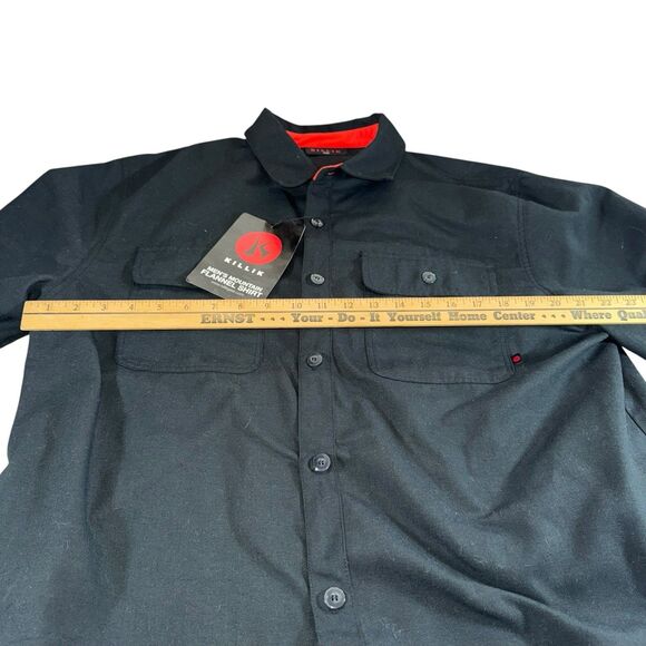 Killik Button Up Shirt Mens XXL Black Long Sleeve Flap Pockets Outdoor Hunting - Picture 10 of 15